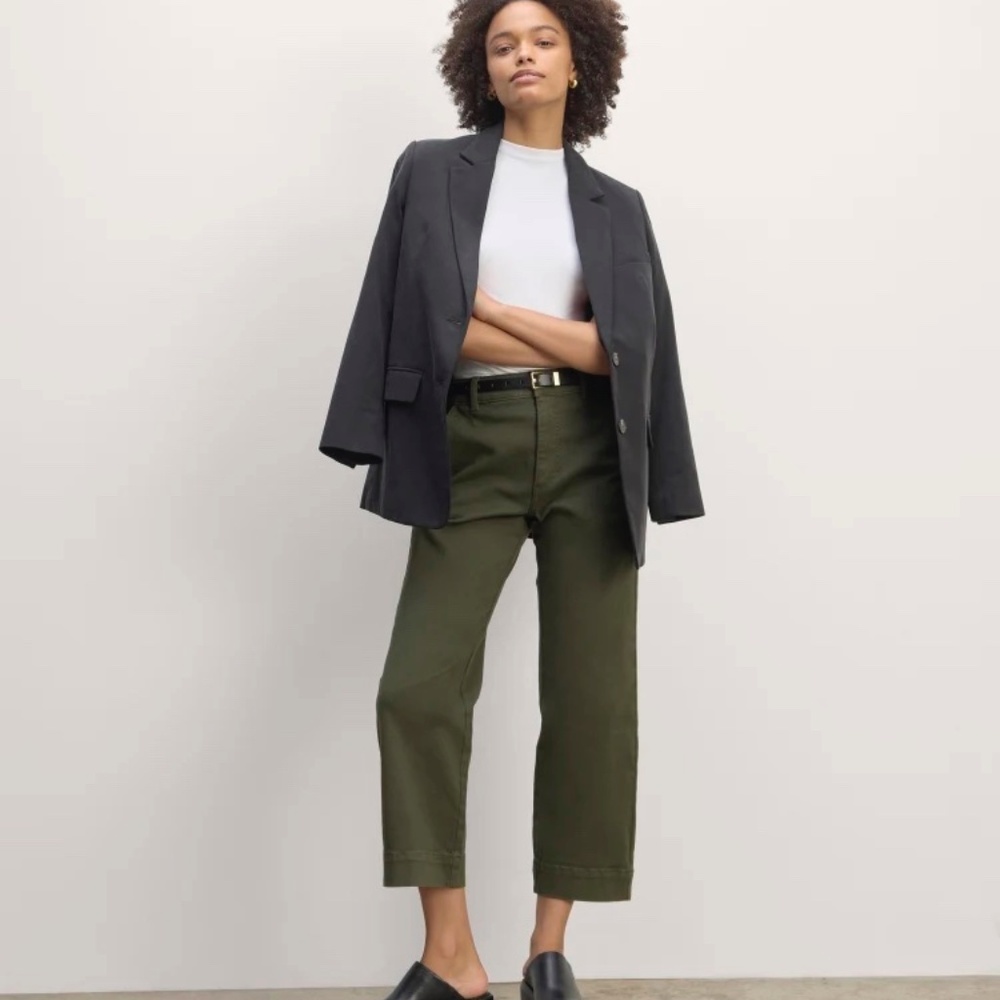 Everlane Utility Straight Leg Pants, Dark Forest, Size 14, EUC